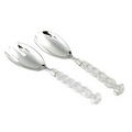 Silver Plated Salad Set w/ Lead Crystal Handles